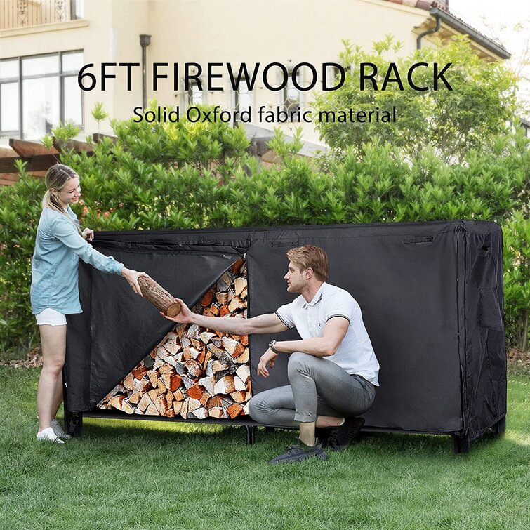 Outdoor firewood best sale storage with cover